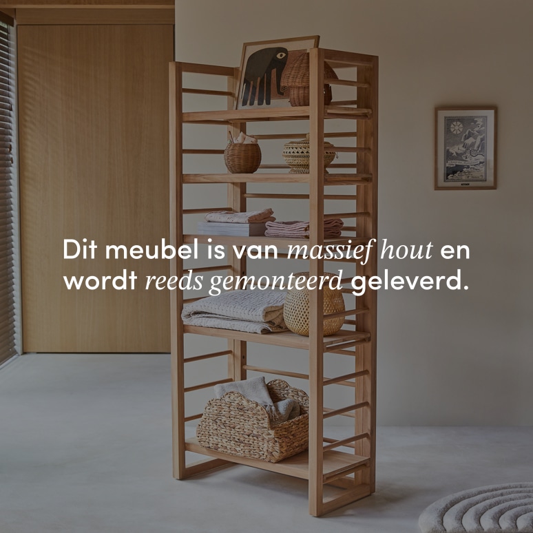 Sera - Hoge boekenkast voor kinderen van massief teakhout