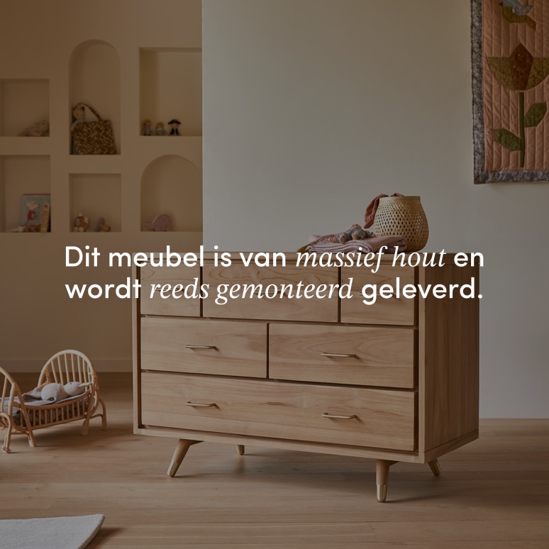 Kort - Kindercommode van massief teakhout