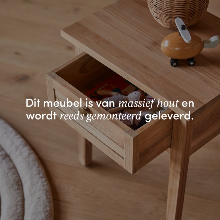 Suzette - Nachtkastje voor kinderen van massief teakhout