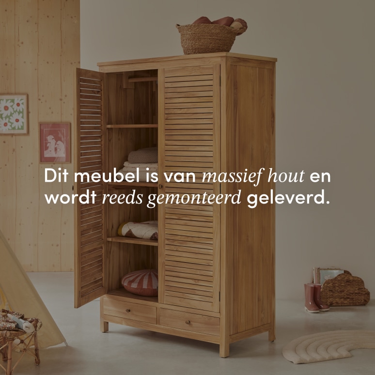 Suzette - Kinderkast van massief teakhout