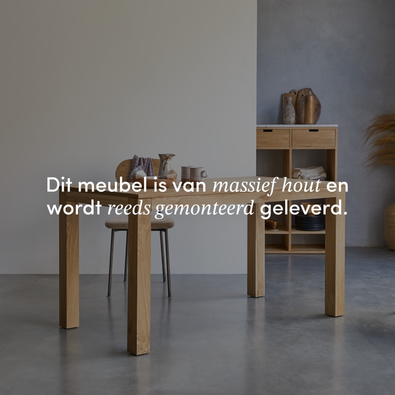 Eden - Rechthoekige tafel in massief eiken voor 4/6 personen