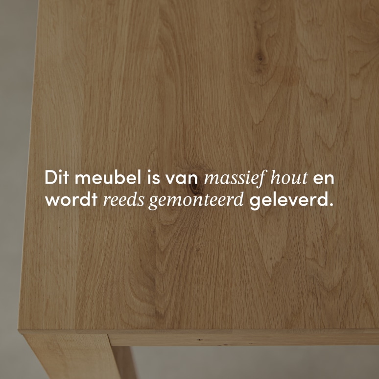 Eden - Rechthoekige tafel in massief eiken voor 4/6 personen