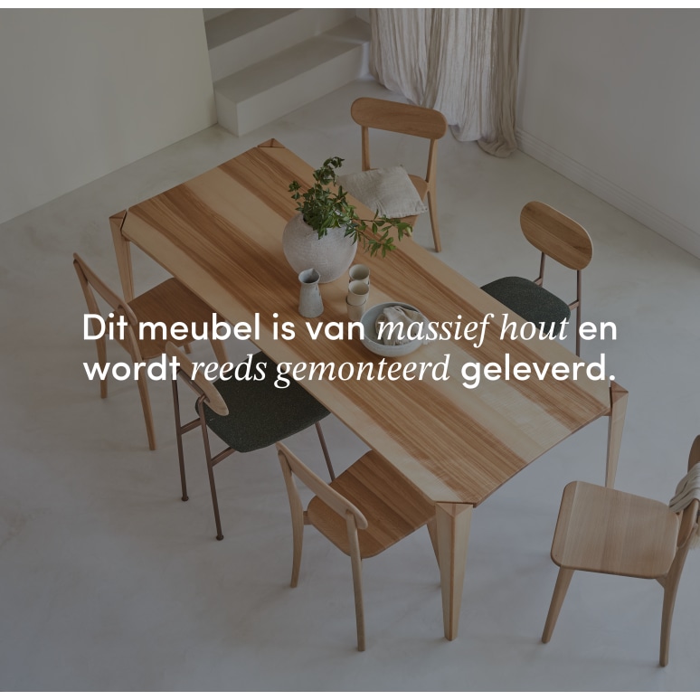 Paulin - Tafel van massief Frans olijfessenhout voor 6/8 personen
