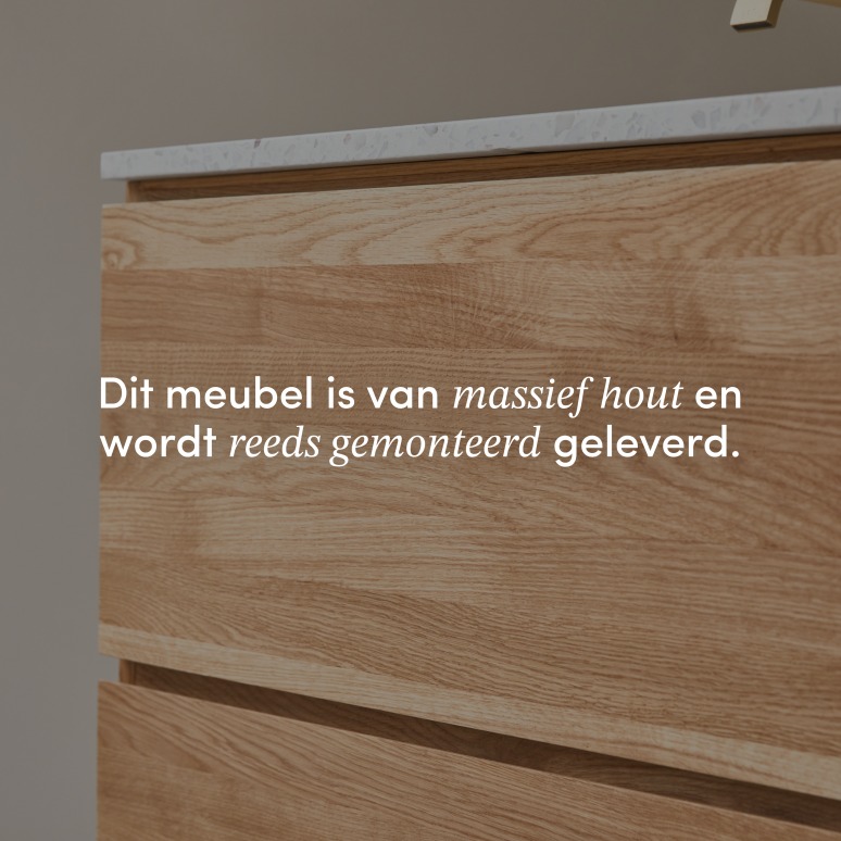 Nova - Badkamermeubel van massief eiken en moon premium terrazzo 80 cm