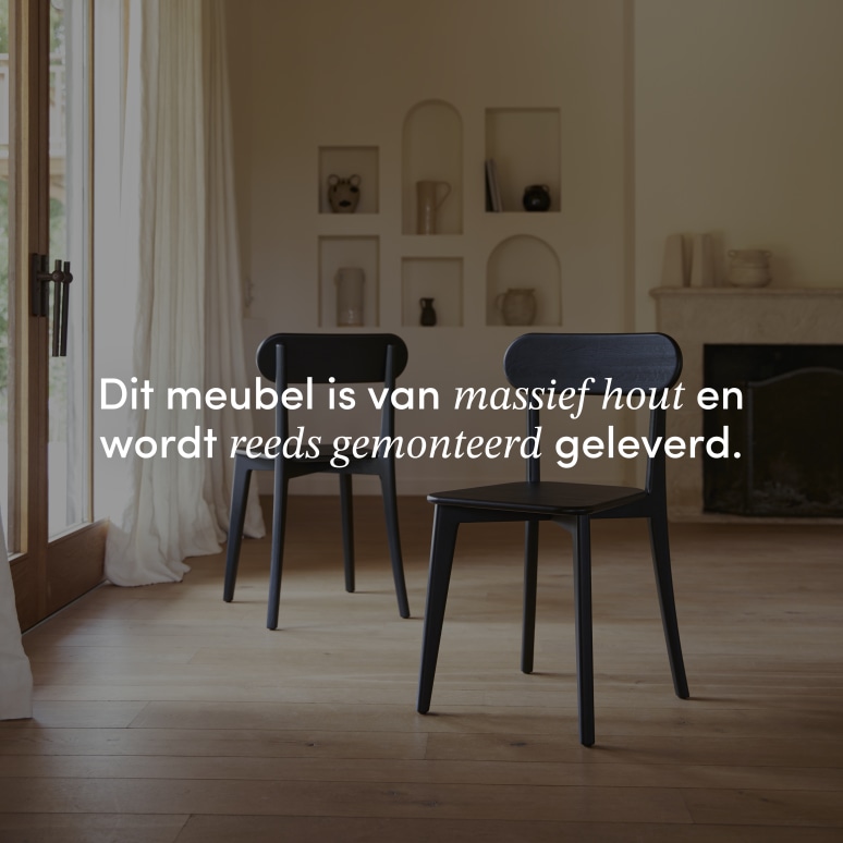 Abel - Stoel van zwart massief teakhout 