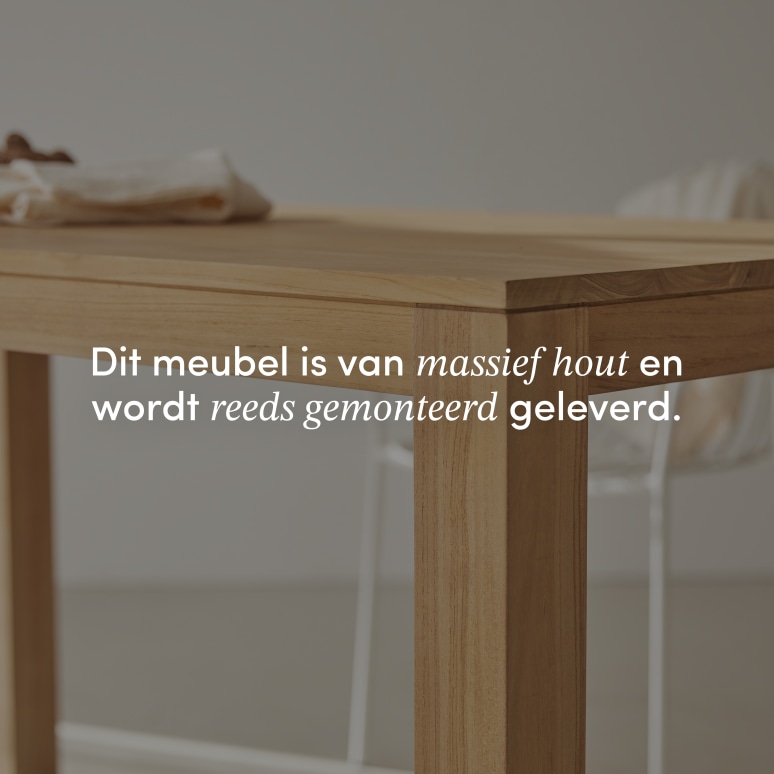 Eden - Rechthoekige tafel in massief teakhout voor 4/6 personen