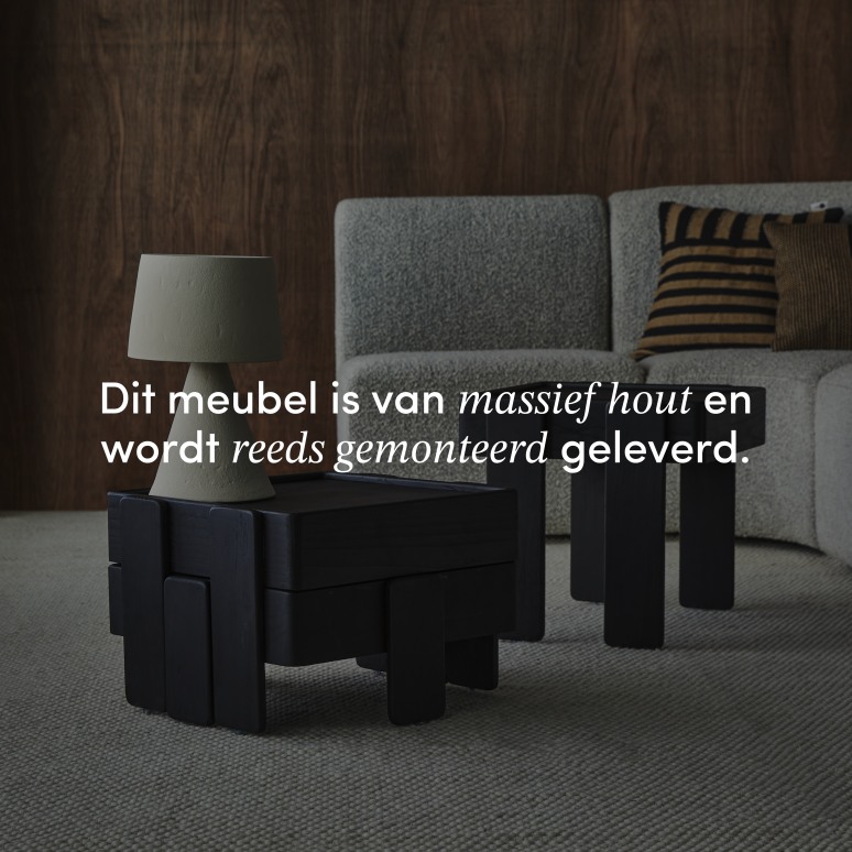 Nido - Stapelbare, zwarte bijzettafeltjes van massief mangohout