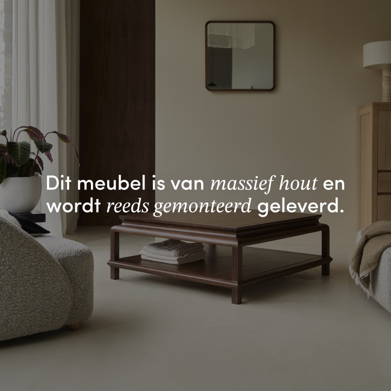 Achille - Vierkante salontafel van massief acacia