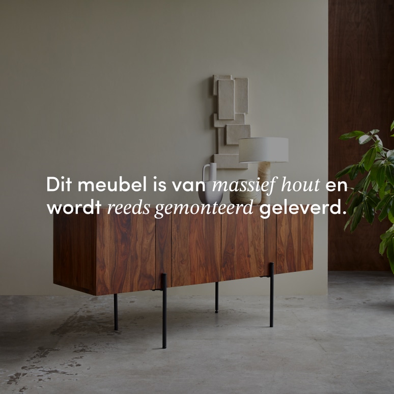 Honorine - Hoge buffetkast van massief palissander 165 cm