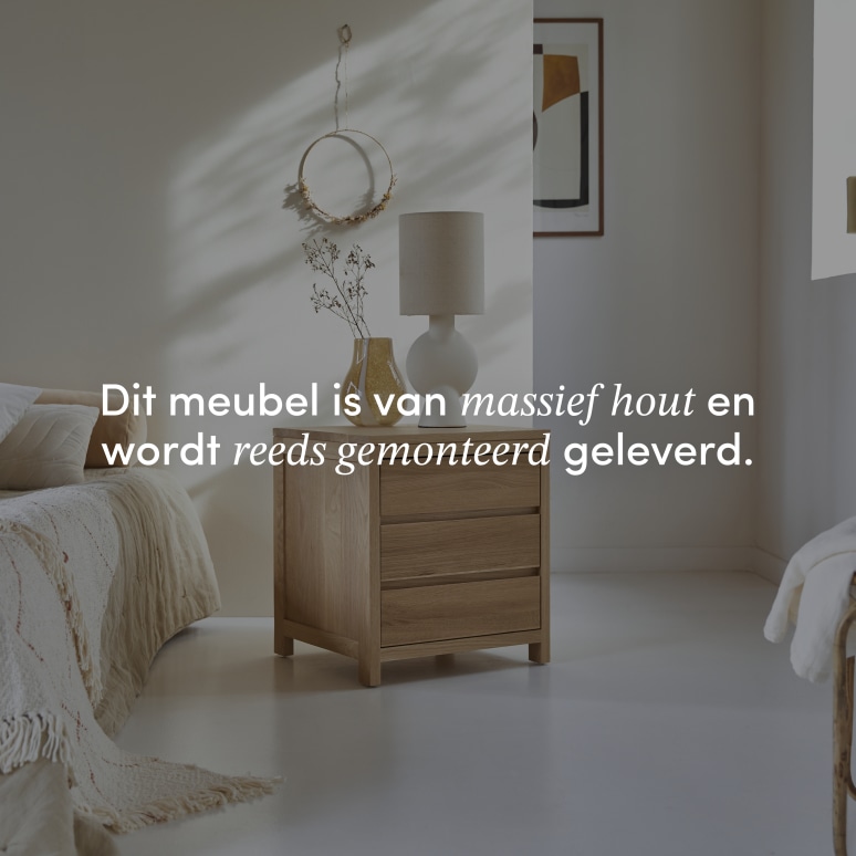 Eden - Nachtkastje in massief eiken met 3 laden