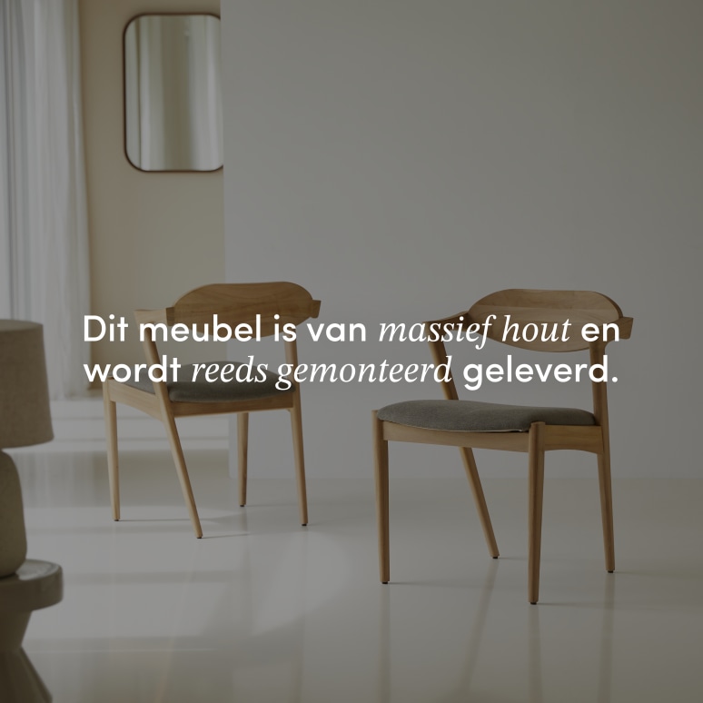 Guido - Stoel van licht massief teakhout en stof