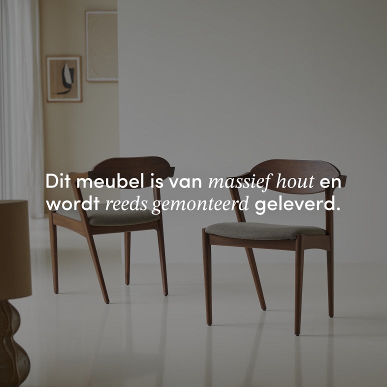 Guido - Stoel van donker massief teakhout en stof