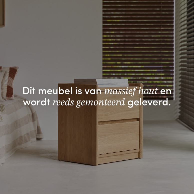 Arto - Nachtkastje van massief eikenhout met 2 laden