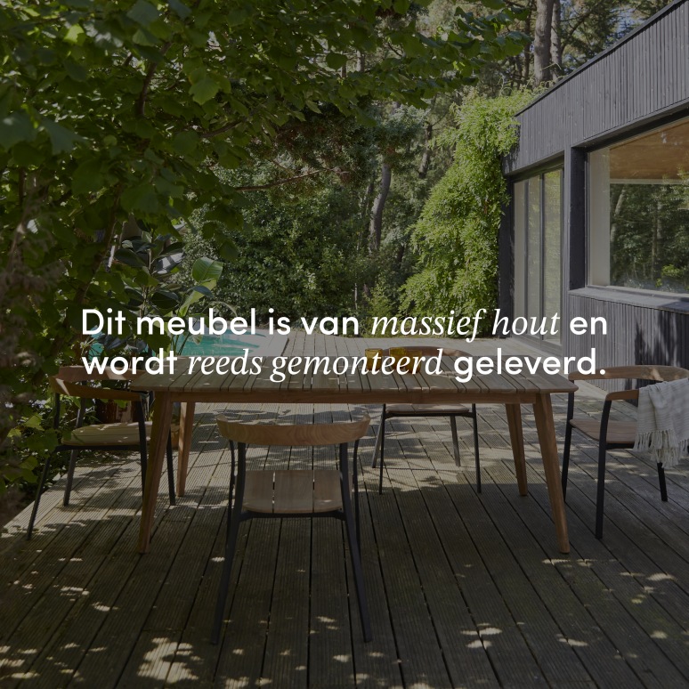 Katrine - Tuintafel van gerecycled massief teak voor 6/8 personen