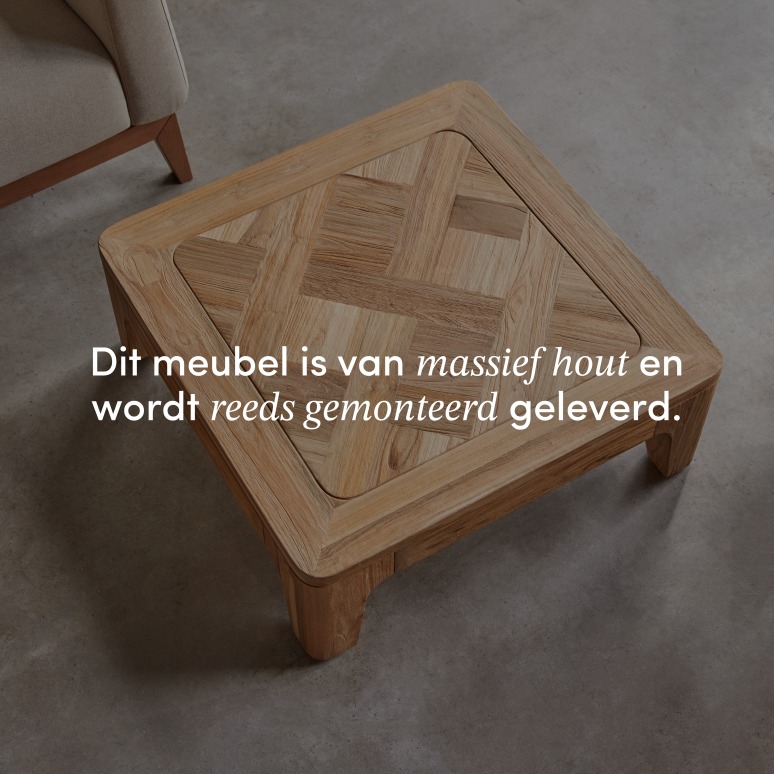 Ruth - Vierkante salontafel van gerecycled massief teakhout