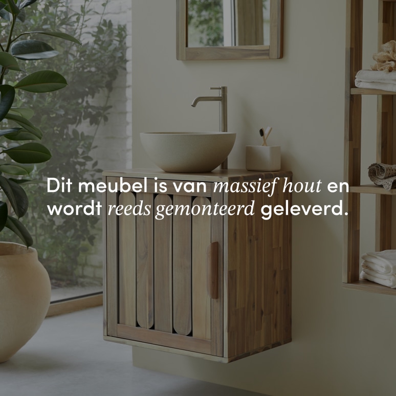 Lila - Badkamermeubel van massief acaciahout 60 cm