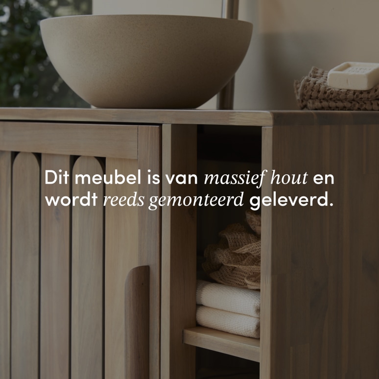 Lila - Badkamermeubel van massief acaciahout 80 cm