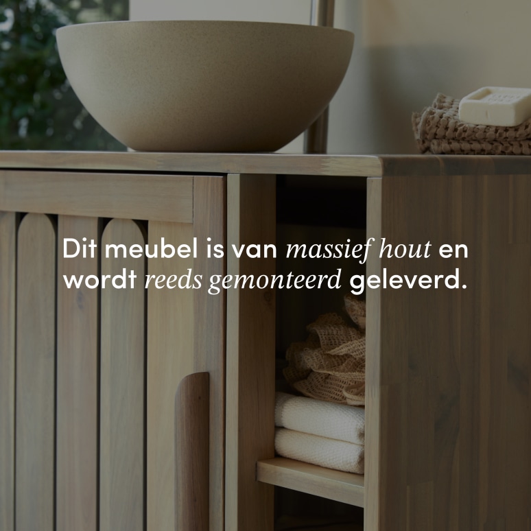 Lila - Badkamermeubel van massief acaciahout 80 cm