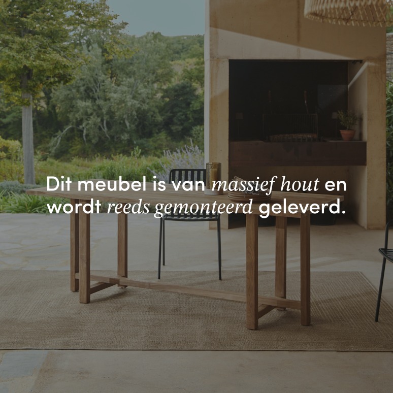 Antonia - Tuintafel van gerecycled massief teakhout voor 6/8 personen