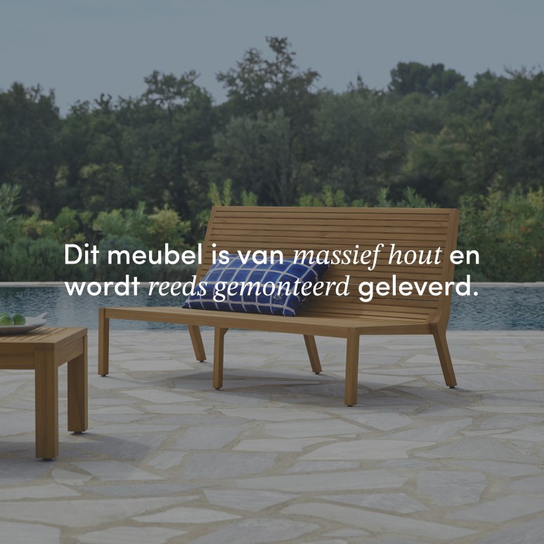 Teo - Massief teakhouten lage tuinbank