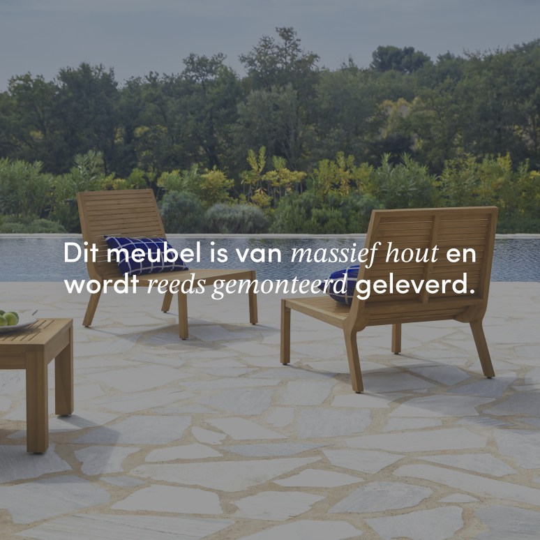 Teo - Massief teakhouten tuinset voor 3 personen