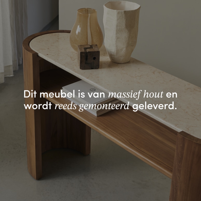 Virgile - Consoletafel in massief teak en marmer