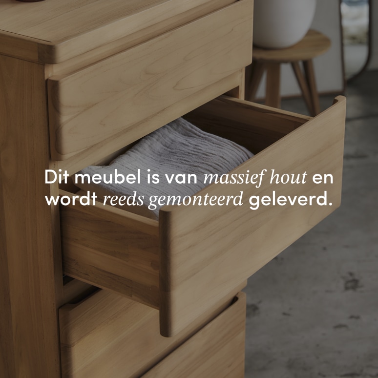 Nino - Semainier voor de hal van massief teak