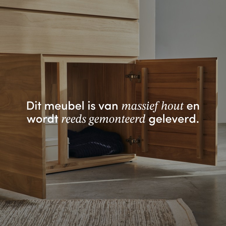 Nino - Hoge commode in massief teak