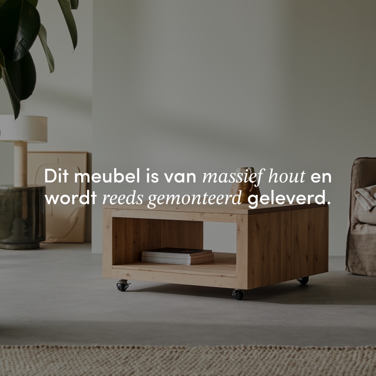 Anoa - Vierkante salontafel van massief eikenhout