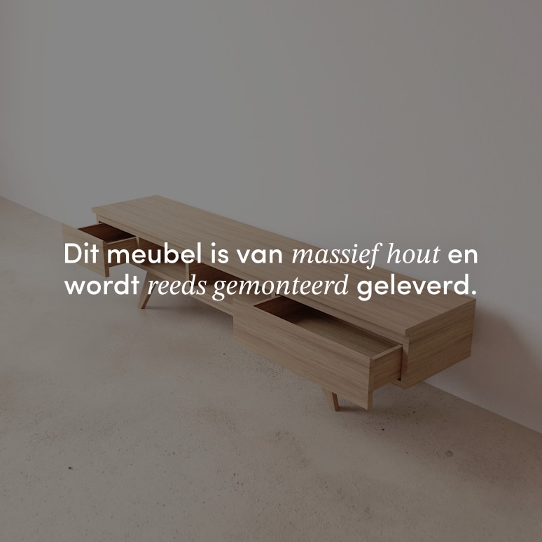 Esmée - Massief eiken tv-meubel 180 cm