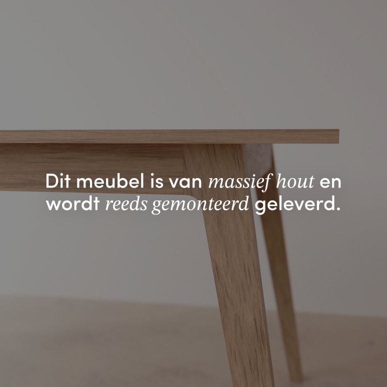 Esmée - Uitschuifbare tafel van massief eikenhout 6-12 personen.