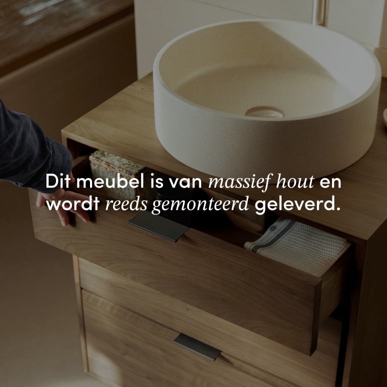 Senson - Badkamermeubel in massief notenhout 60 cm