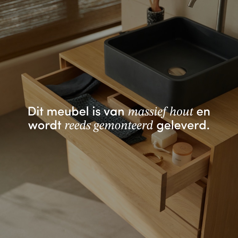 Senson - Badkamermeubel in massief eikenhout 80 cm