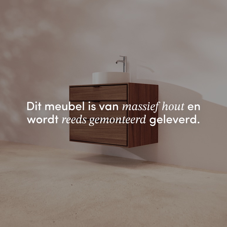 Senson - Badkamermeubel in massief notenhout 80 cm