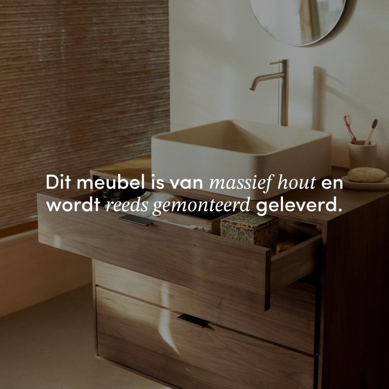 Senson - Badkamermeubel in massief notenhout 80 cm