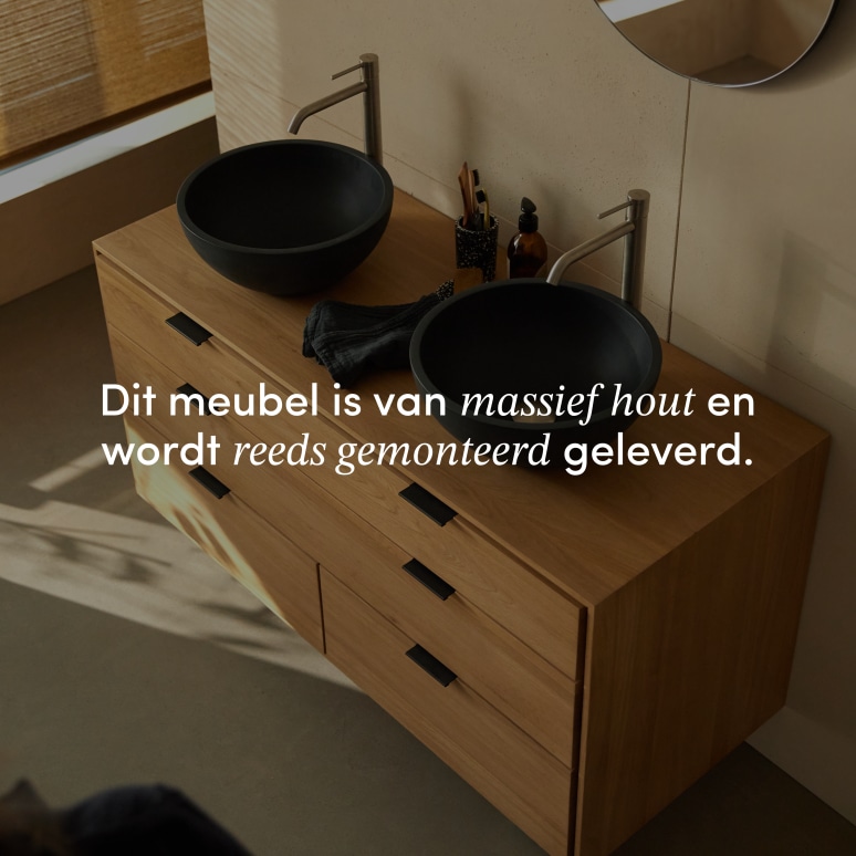 Senson - Badkamermeubel in massief eikenhout 120 cm