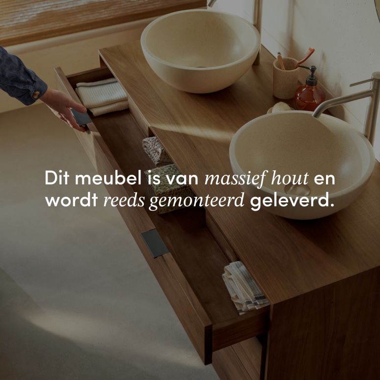 Senson - Badkamermeubel in massief notenhout 120 cm