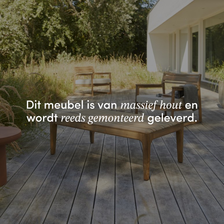 Vasco - Lage tuintafel van gerecycled massief teak