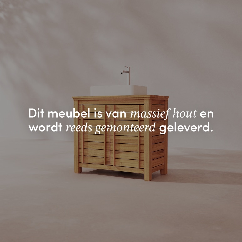Rose - Wastafelmeubel van massief teak 90 cm