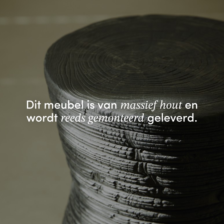 Diabolo - Zwart massief teak bijzettafeltje