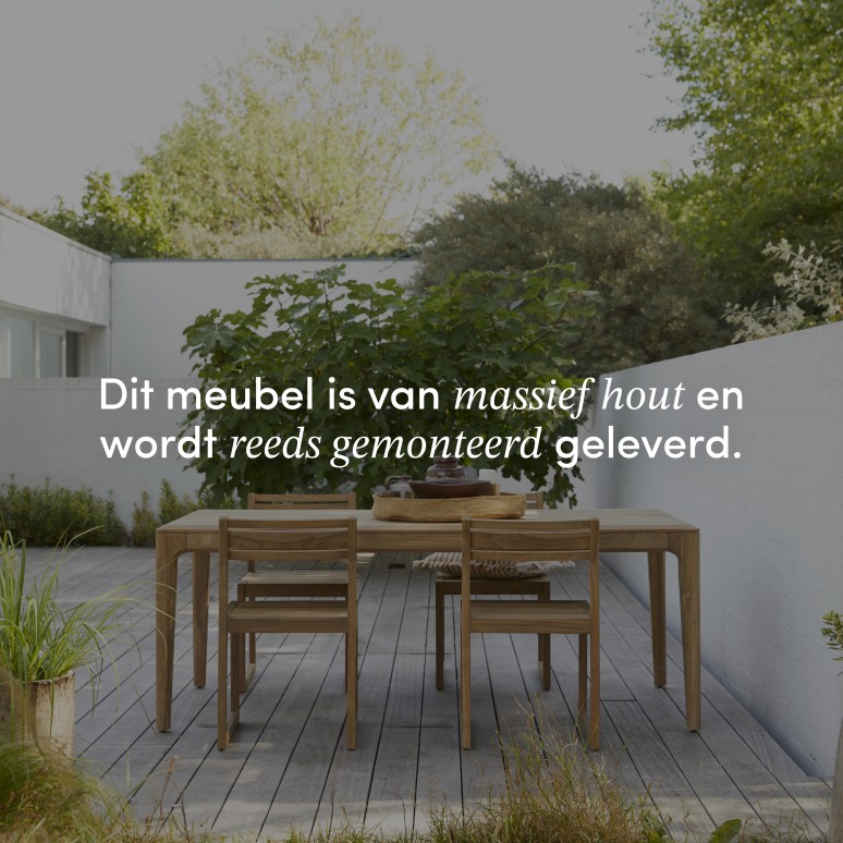 Vasco -  Tuintafelset van gerecycled massief teakhout 4 stoelen