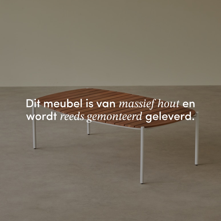 Luca -  2-zits loungeset in écrukleurige stof en wit metaal