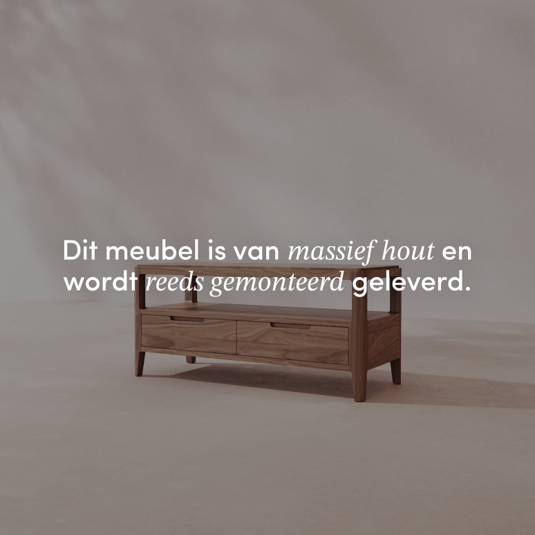 Arto - TV-meubel van massief notenhout 100 cm