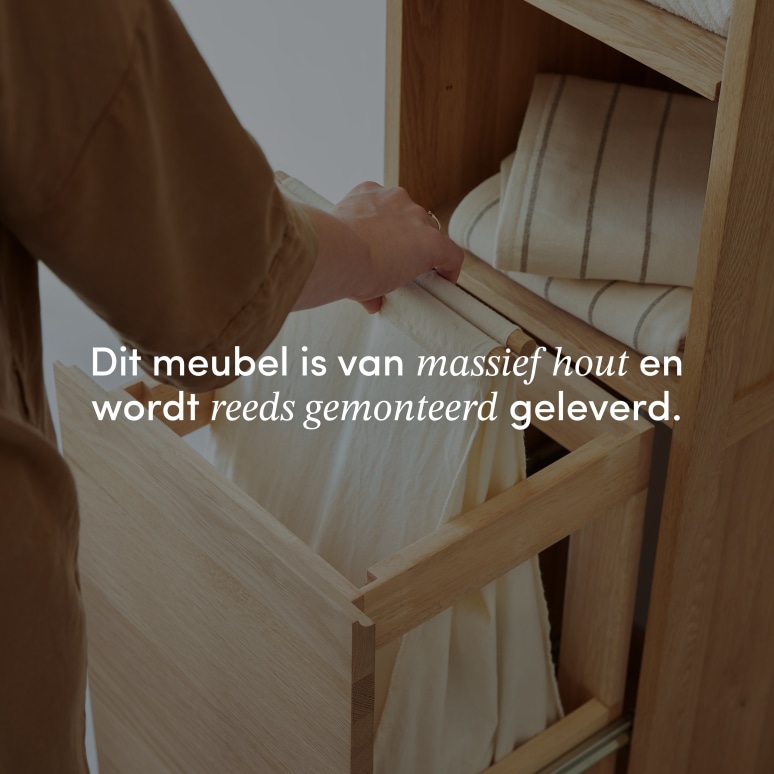 Jacob - Massief eiken kolomkast met wasmand