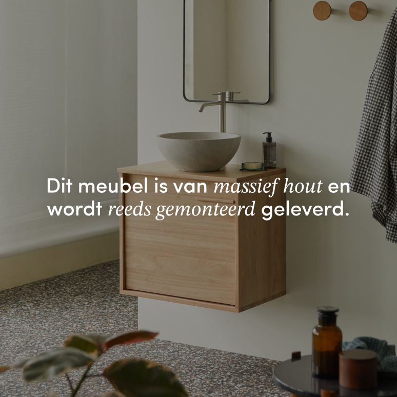 Néo - Badkamermeubel van massief rubberhout 60 cm