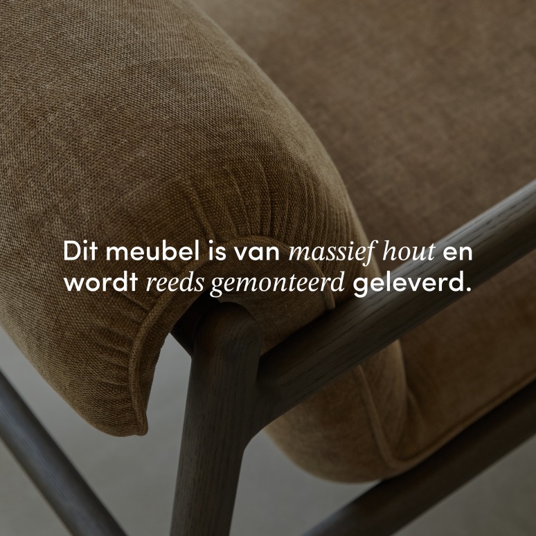 Emma - Stoel massief eiken en bruin stof