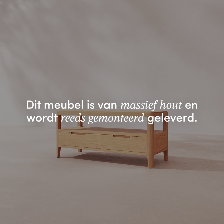 Arto - TV-meubel van massief eikenhout 100 cm