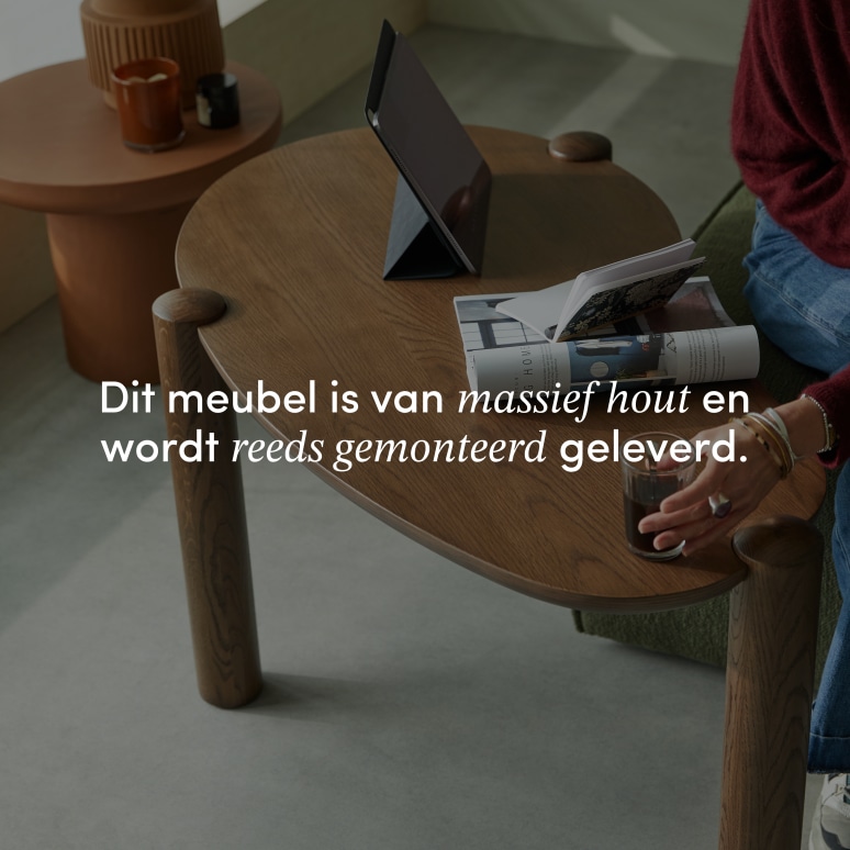 Nora - Salontafel van massief eiken, hoge versie