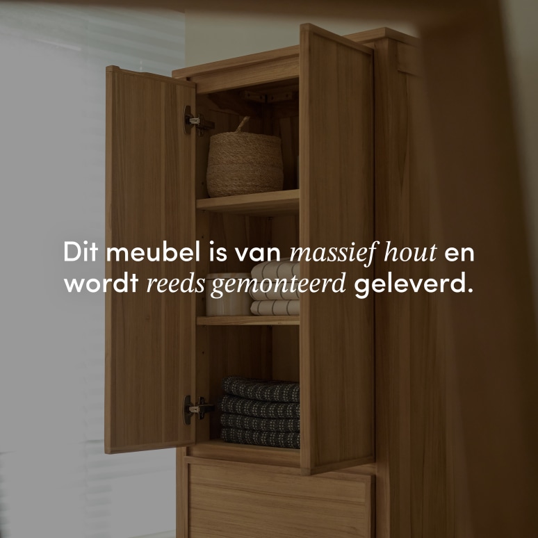 Jane - Kolomkast voor de hal van massief teak D. 35 cm