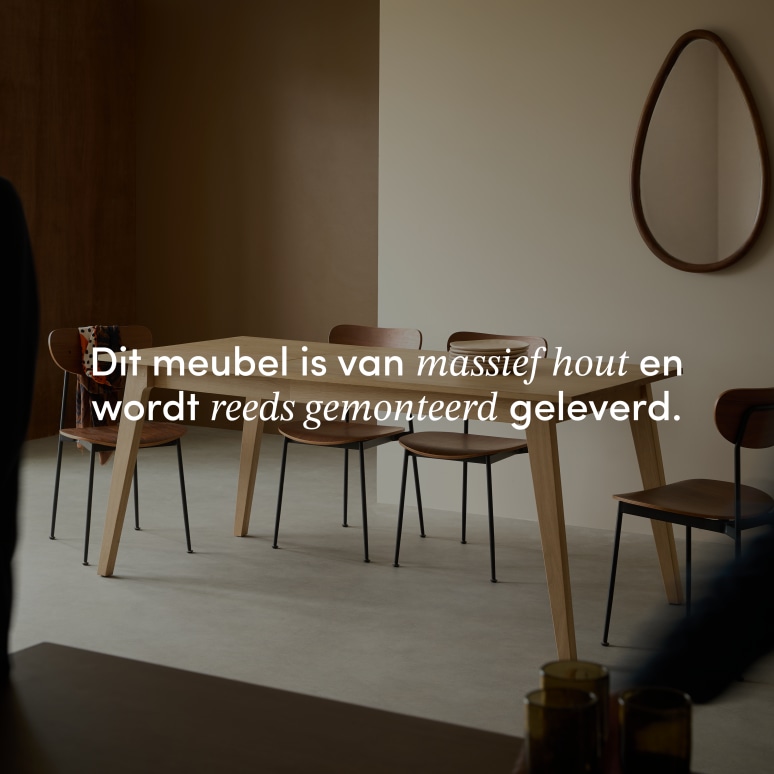 Esmée - Uitschuifbare eikenhouten tafel 4-6 pers.